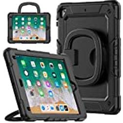 iPad 6th Generation / 5th Generation 9.7 Inch 2018/2017 Case, Shockproof Heavy Duty Protective Case Rotating Stand Bag for iPad 9.7 Inch