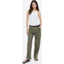 H&M Ladies Green Cotton cargo trousers