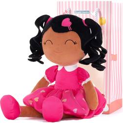 Gloveleya Baby Doll Gifts Plush Curly Girl Toys with Love 16" Rose