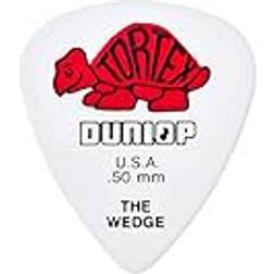 Dunlop 424P.50 Tortex Wedge, White/Red, .50mm, 12/Player's Pack