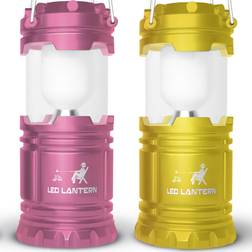 MalloMe Camping Lantern Pink Yellow 2-Pack