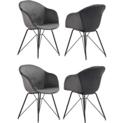 Life Interiors Valentina Dark Grey Kitchen Chair 84cm 4pcs
