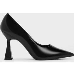 Trapeze Heel Pointed-Toe Pumps