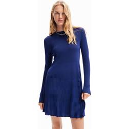 Desigual Short ribbed dress BLUE