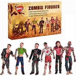 Zombie Dolls Action Figures Toys Gift Package Movable Joints- 6 Pack- 4 Inches