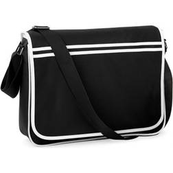 BagBase Retro Messenger Shoulder Bag - Black/White