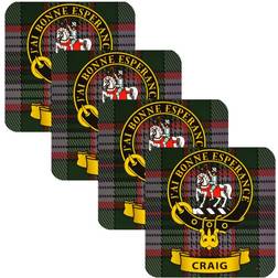 Craig Scottish Clan Crest Coaster 4pcs
