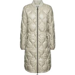 Esprit Quilted Coat with Rib Knit Collar - Dusty Green