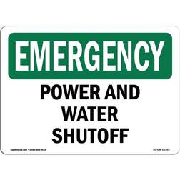 SignMission Emergency Sign - Power & Water Shutoff