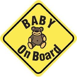 Castle Suction Cup Diamond Sign Window- Yellow Baby On Board- PROMOTIONS- DH01