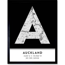 Wee Blue Coo Auckland New Zealand Black/White Framed Art 33.3x43.3cm
