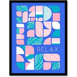 Wee Blue Coo Chill Pattern Relax Framed Art 30.5x40.6cm