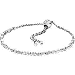 Pandora Sparkling Sliding Tennis Bracelet - Silver/Transparent