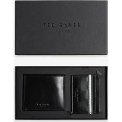 Ted Baker Granony Glasgow Stripe Wallet And Card Holder Mens Black Set 273210 BLACK