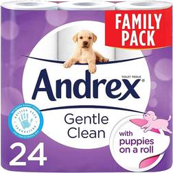 Andrex Gentle Clean Puppies on Roll Toilet Paper 24-pack