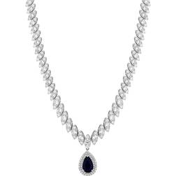 Jon Richard Pear Drop Necklace - Silver/Blue/Transparent