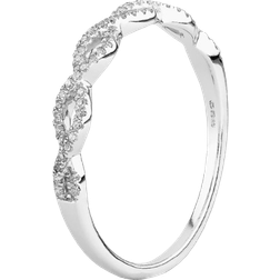 Burrells Pavé Open Wave Ring - Silver/Diamond