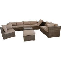 Furniture One 10-Piece Modular Outdoor Lounge Set, 1 Table incl. 8 Sofas