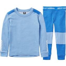 Helly Hansen Kid's Lifa Merino Wool Base Layer Set - Bright Blue (40526-627)