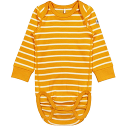 Polarn O. Pyret Striped Baby Body - Dark Yellow (60491279-695)