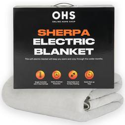 OHS Sherpa Heated Electric Blanket Throw Double