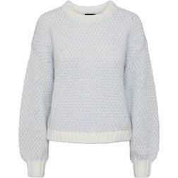 Pieces Miran Knitted Pullover - Cloud Dancer