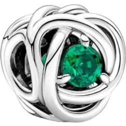 Pandora May Birthstone Eternity Circle Charm - Silver/Green