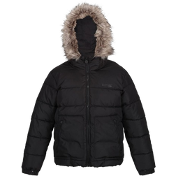 Regatta Kid's Parkes Fur Trim Parka Jacket - Black (RKN127_800)