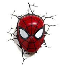 3DLightFX Spider Man Mask 3D Deco with Crack Sticker Wall Lamp