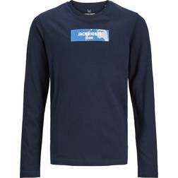 Jack & Jones Boy's Logo T-shirt - Blue/Navy Blazer