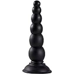 Dream Toys Beaded Black Anal Dildo with Suction Cup Base 6.5 Inch