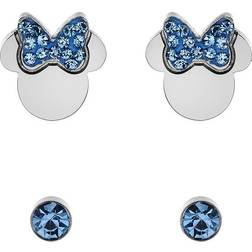 Disney Mickey Mouse Ear Studs Earrings - Silver/Blue