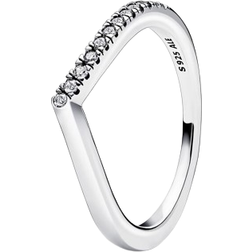 Pandora Timeless Wish Half Sparkling Ring - Silver/Transparent