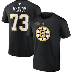Fanatics Branded Charlie McAvoy Boston Bruins Authentic Stack Name & Number T-Shirt Black