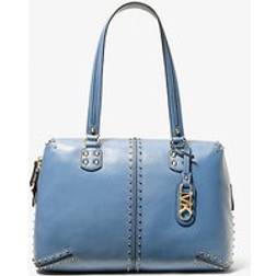 Michael Kors Astor Large Studded Leather Tote Bag - French Blue