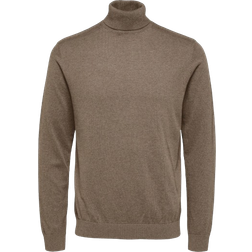 Selected Long Sleeve Polo Sweater - Teak