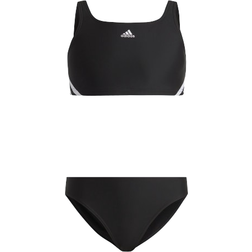 adidas Girl's 3-Striped Sportwear Bikinis - Black/White