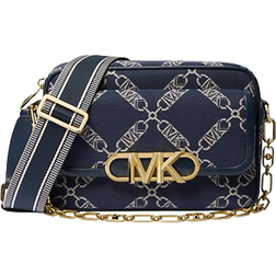 Michael Kors Parker Medium Empire Logo Jacquard Crossbody Bag - Blue