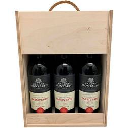 Wooden box for 6 bottles of wine with carrying handle Wine Rack 27x36cm