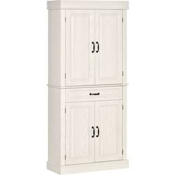 Homcom Kitchen Cupboard With 4 Doors White Storage Cabinet 80x180cm