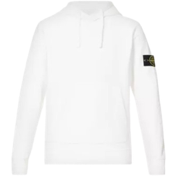 Stone Island Logo Badge Relaxed Fit Hoody - White