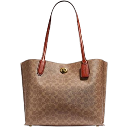 Coach Willow Tote In Signature Canvas - Brass/Tan Rust