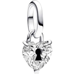 Pandora ME Keyhole Heart Mini Dangle Charm - Silver/Transparent