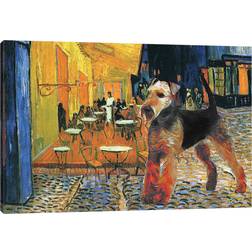 ClassicLiving Airedale Terrier Cafe Terrace Multicolour Framed Art 66x45.7cm