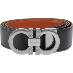 Ferragamo Men's Classic Reversible Leather Belt - Black