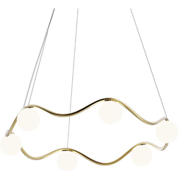 Rebello Decor Circle of Life V2 Raw Brass/Opal White Pendant Lamp 91cm