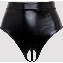 LoveHoney Fierce Wet Look Cut-Out Crotchless Thong