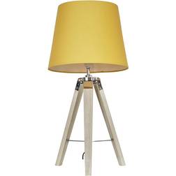 ValueLights Modern Distressed Tripod Mustard Table Lamp 70cm