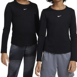 Nike Older Kid's One Therma-FIT Long-Sleeve Training Shirt - Black/White