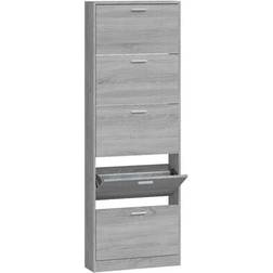 vidaXL Cabinet Grey Sonoma Shoe Rack 59x169cm